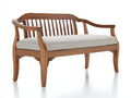 Gartenbank aus Massivholz mit Polsterauflage 128x62x88 cm - Braun-Beige - Klassisches Design für Garten und Terrasse