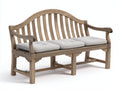 Gartenbank aus Massivholz 180 x 65 x 95 cm - Natur-Beige - Dreisitzer mit gepolsterter Sitzfläche