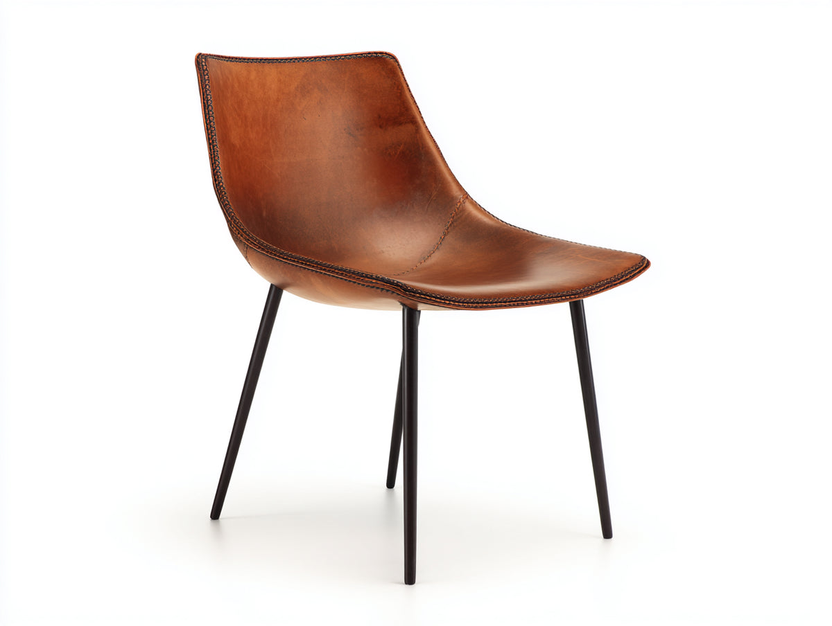 Esszimmerstühle Kunstleder Sitzfläche 58x55x82 cm - Braun - modernes minimalistisches Design