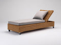 Sonnenliege aus Polyrattan 200 x 75 x 90 cm - Braun-Hellgrau - Mit Rollen und verstellbarer Rückenlehne