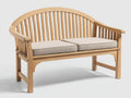 Gartenbank aus Massivholz 150 x 65 x 95 cm - Natur-Beige - Zweisitzer mit gepolsterter Sitzfläche
