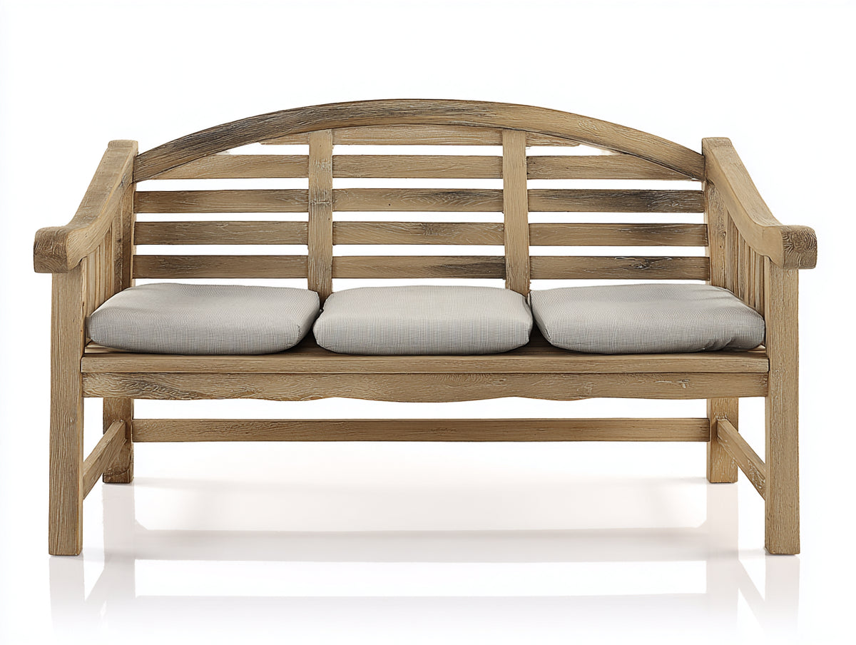 Gartenbank aus Massivholz 150x62x92 cm - Naturbraun und Hellgrau - Rustikales Design