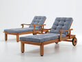 Sonnenliege aus Holz 200 x 70 x 80 cm - Braun - Verstellbares Design für Garten Terrasse und Außenbereich