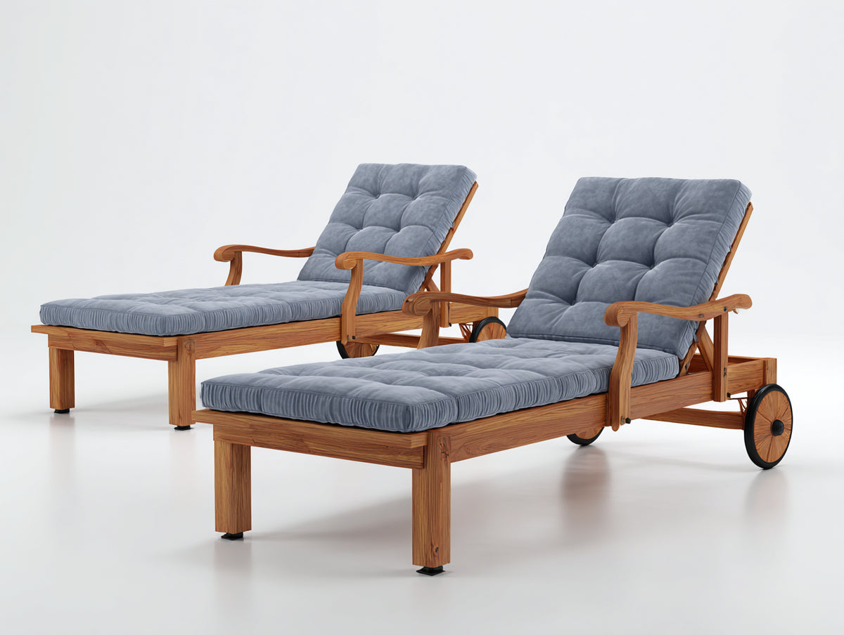 Sonnenliege aus Holz 200 x 70 x 80 cm - Braun - Verstellbares Design für Garten Terrasse und Außenbereich