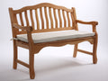 Gartenbank Holz 160 x 65 x 90 cm - Naturfarbenes Design mit Sitzpolster - Klassische Gartenbank für Terrasse und Außenbereich