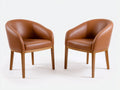 Esszimmerstuhl Set 62 x 58 x 82 cm aus Kunstleder in Braun mit Holzbeinen - 2er Set für Esszimmer und Küche