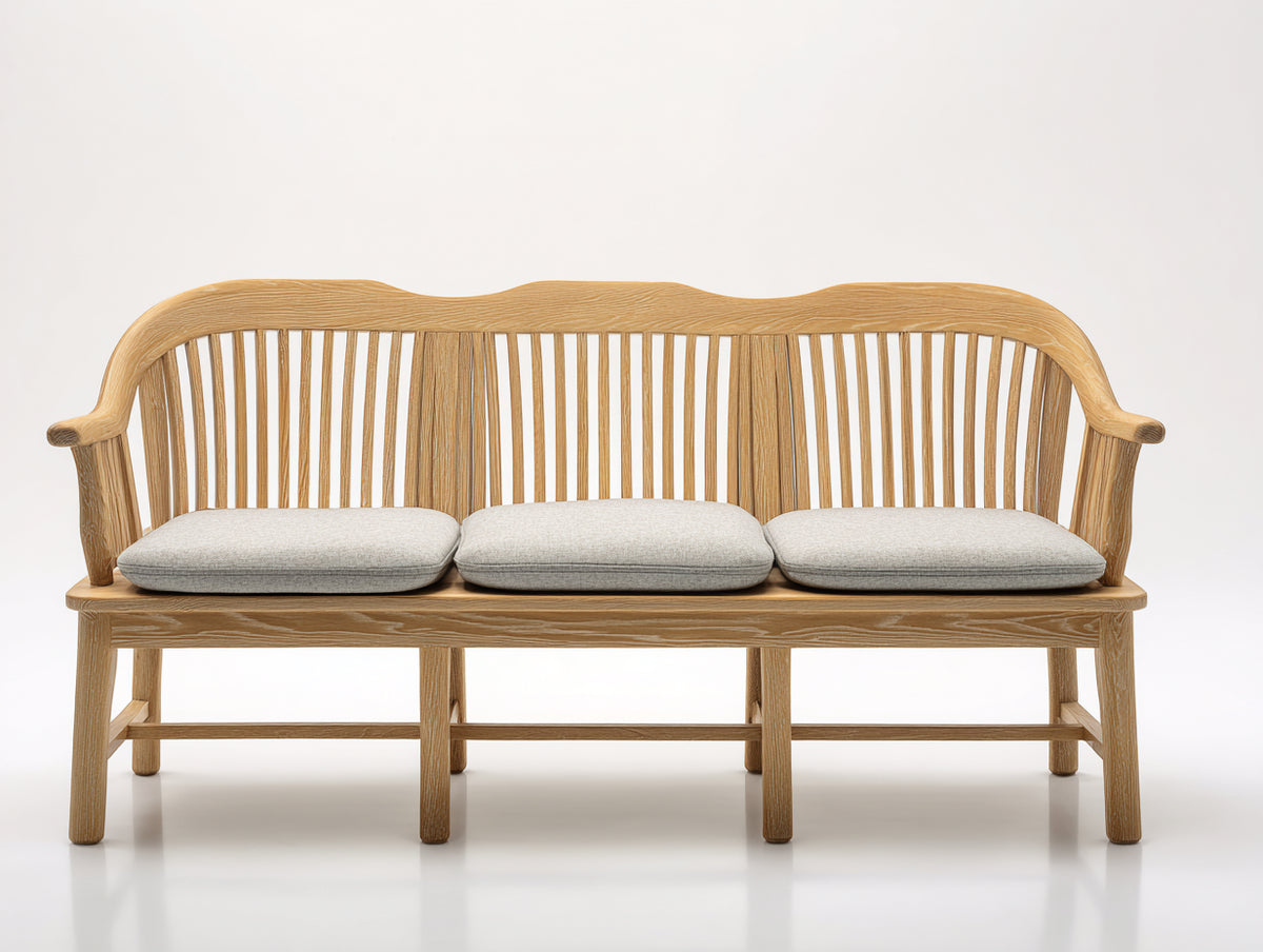 Gartenbank aus Holz 180 x 65 x 85 cm - Naturfarbe - Klassisches Design für Garten und Terrasse