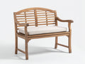 Gartenbank aus Massivholz mit gepolsterter Sitzfläche 136x64x92 cm - Naturbraun-Beige - Klassisches Bogendesign für Garten und Terrasse