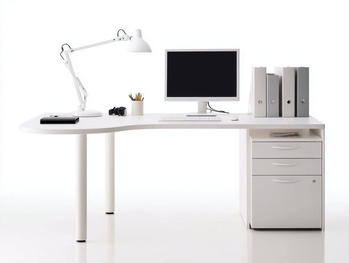Schreibtisch mit Schubladen 160x60x75 cm - Weiß - modernes Bürodesign