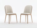 Esszimmerstuhl Set 58 x 60 x 82 cm aus Kunstleder in Beige mit Holzbeinen - 2er Set im modernen Design für Esszimmer und Küche