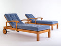 Sonnenliege Holz 200 x 70 x 35 cm - Verstellbare Liegefläche mit Polsterauflage - Moderne Gartenliege für Terrasse und Außenbereich