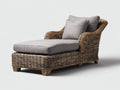 Sonnenliege aus Polyrattan 180 x 75 x 80 cm - Braun Grau - Komfortable Gartenliege mit Polsterung für Terrasse und Garten