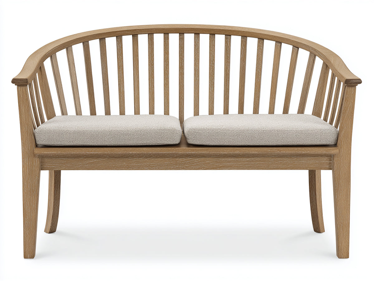 Gartenbank aus Holz 125 x 60 x 85 cm - Naturfarbe - Klassisches Design für Garten und Terrasse