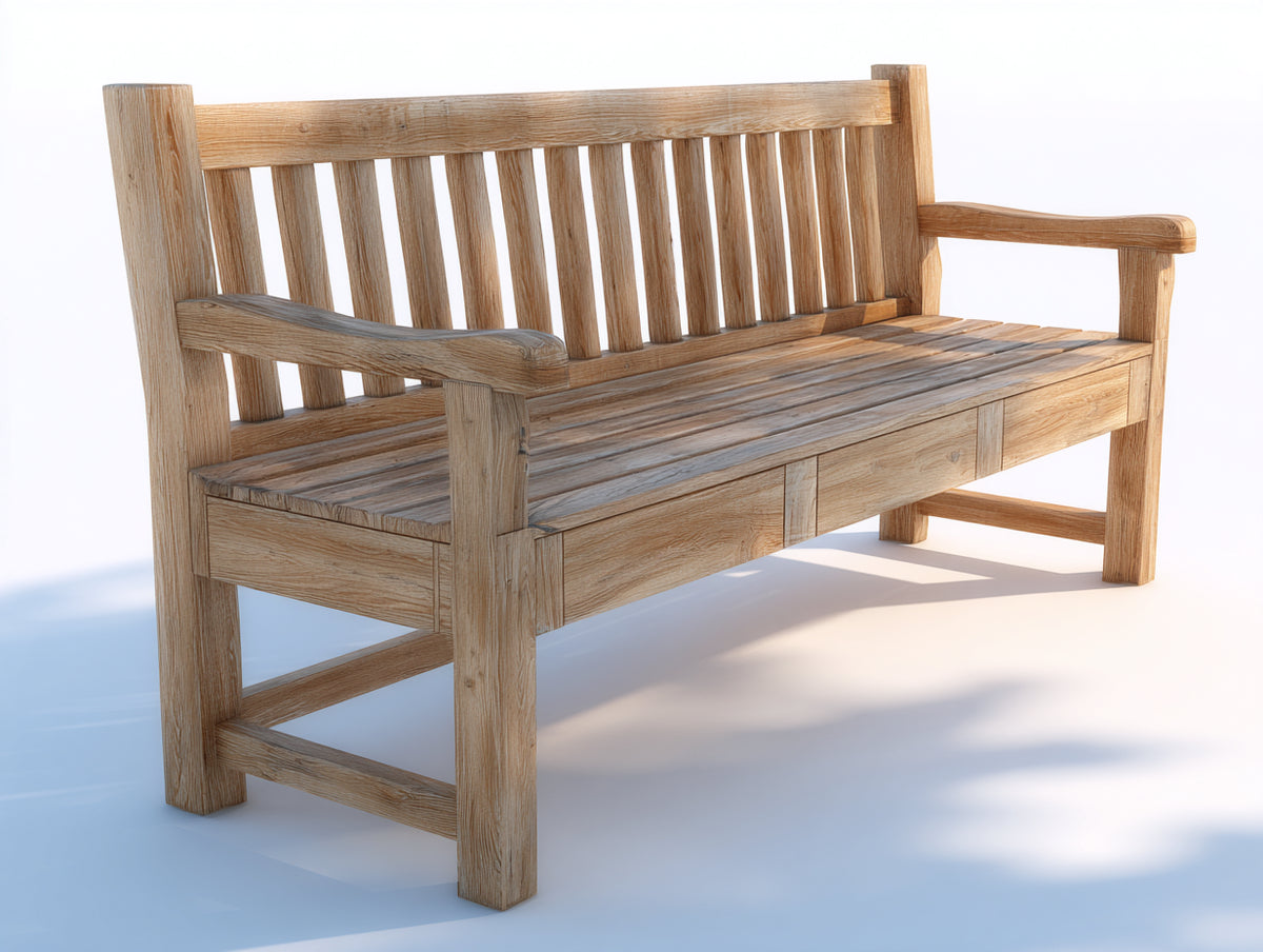 Gartenbank aus Massivholz 156x66x91 cm - Naturbraun - Rustikales Design für Garten und Terrasse