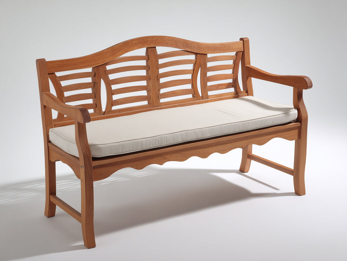 Gartenbank aus Massivholz 150x62x91 cm - Honigbraun und Creme - Klassisches Design