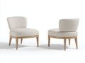 Esszimmerstühle 2er-Set aus Holz 58x62x80 cm - Natur-Creme - gepolsterter Sitz und gebogene Rückenlehne
