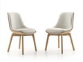 Esszimmerstühle Stoffbezug 58x58x82 cm - Beige-Holzfarben - modernes skandinavisches Design